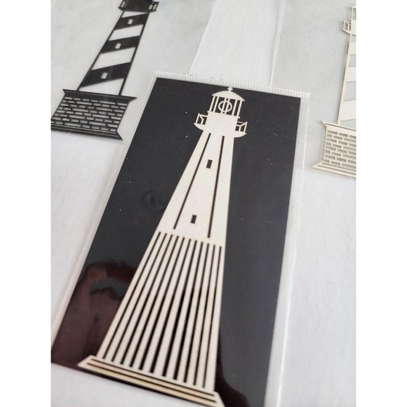 Scrapbooking DieCut Shape - Stamping Station LOT 3 . LIGHTHOUSES New Vintage #24 - Picture 2 of 4